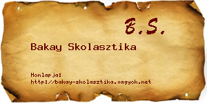 Bakay Skolasztika névjegykártya